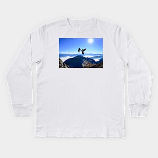 Birds Swiss Alps Kids Long Sleeve T-Shirt